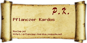 Pflanczer Kardos névjegykártya